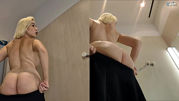 Preview 4 of Plaisir In Scarf - Peeping into the public dressing room,  Hidden camera,  Upskirt view