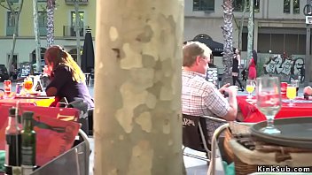 Preview 4 of El Guabo - Petite babe lets mistress d. her in public
