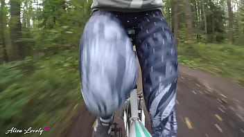 Preview 1 of Blonde Sex Black - Wet Blowjob in the Forest During a Bike Ride with a Horny Girlfriend - Amateur Couple POV