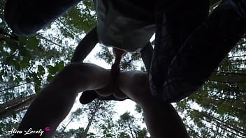 Preview 4 of Blonde Sex Black - Wet Blowjob in the Forest During a Bike Ride with a Horny Girlfriend - Amateur Couple POV