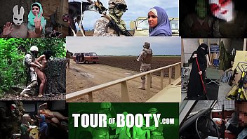 Preview 4 of Ayi Ashari - TOUR OF BOOTY - Arab Hooker Satisfies American Soldiers In A War Zone!