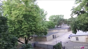 Preview 1 of Indian Porn Xnncom - DEUTSCHES TEENY MIT MEGA NATUR TITTEN AUF BALKON GEFICKT - GERMAN BIG TIT