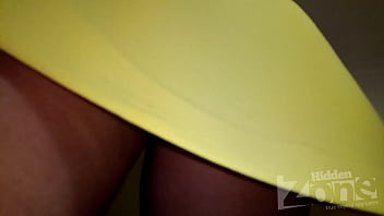 Preview 3 of Bro Nad Sister - Upskirt of a tanned beauty without panties.