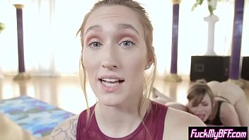 Preview 3 of Switzerland Bbw Big - Wet tighty teen recorded a threesome sex at a yoga class