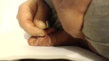 Preview 3 of Mom Son Play Game Xnxx - Large Pin through cockhead - b. gushes when extracted