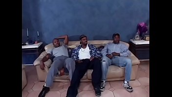 Preview 1 of Mom San Afara - Asian slut mouth fucks four black cocks