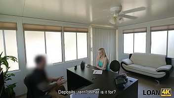 Preview 1 of Ash Hollywood Flash Brown - LOAN4K. Shaved juicy pussy help blonde teen in difficult situation