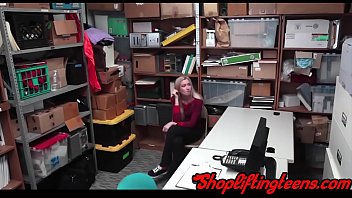 Preview 1 of Moro Sisters - Blonde shoplifter riding mall cops cock after stealing