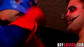 Preview 1 of Full Sexxy Gay - Hot teen gays undress and begin blowing each other hard