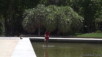 Preview 2 of Subhana - Slave in red dress fucked in bar