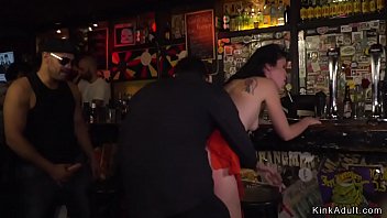 Preview 4 of Subhana - Slave in red dress fucked in bar