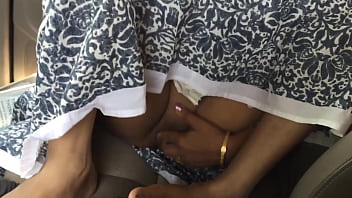 Preview 4 of Fucking Mechine Porn - my wife pussy fingering in the moving car