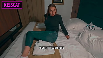 Preview 1 of Rogue Tube Tour Usa - Step mom fucks with step son till twice cum in shared hotel room with one bed
