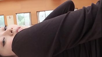 Preview 4 of Xfuckmovie - Manami Yamaguchi Yoga pants  black and white legs, ass-fetish running and yoga image video solo