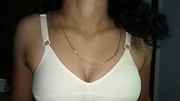 Preview 1 of Gagging Latina - Desi Aunty pressing and fondling her mouthwatering juicy milky boobs for her lover