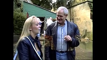 Preview 1 of Beeg Sex Video - Horny blonde in stockings rides an older cock with her ass