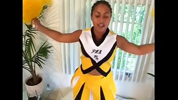 Preview 1 of Injeloksin Six - Black cheerleader Tracy Mathis rides big cock