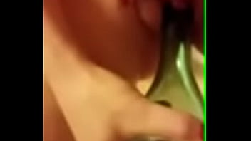 Preview 2 of Sister Friend Sleeping Sex - Heather fucks green bottle