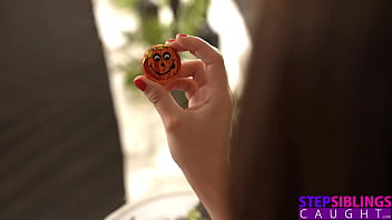 Preview 1 of Download Hot Sister Movie - Rissa May Plays With Scarecrow Stepbro for His Candy Corn Cum - S24:E6