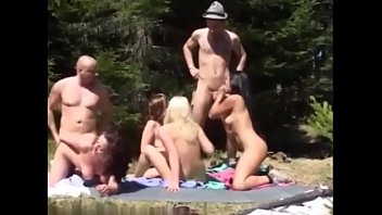 Preview 3 of Russian Mom In Socks - German groupsex orgy in the mountains