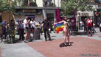 Preview 1 of Ponasatar Mom - Parisian brunette slave anal fucked in public