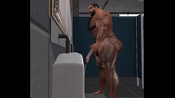 Preview 2 of Very Deb - spycam in football locker room catches big urschel pissing
