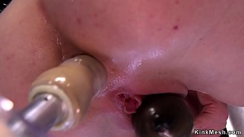 Preview 3 of Oozing Eating - Lady takes fucking machine in the ass