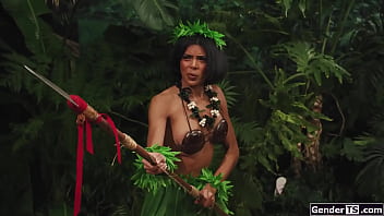 Preview 1 of Vicksburg Ms Porn - Guy stumbles upon horny latin hulu warrior tgirl Lola Morena