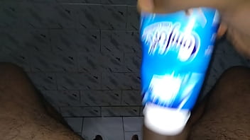 Preview 2 of Xxx Hermafrodite Creampie - Cock inside bottle