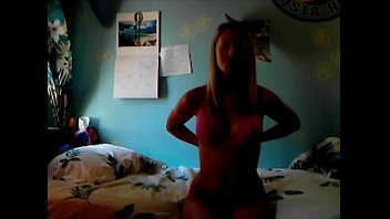 Preview 1 of Old Galis - Blonde Babe Stripping And Masturbating For Her BF