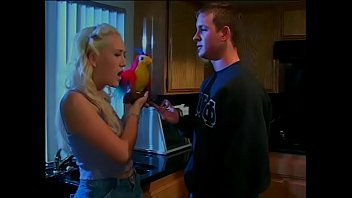 Preview 1 of Sunny Leon Cum4k - Fine pussy blonde honey gets it licked and fucked by dudes hard cock in kitchen