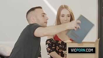 Preview 1 of Fucking Rape Sex - Horny wife Nata Ocean fuck with her husband for the first time in their new home