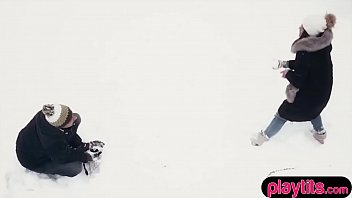 Preview 1 of Grup Sex Cluber - The snowball fun with my hot GF escalated into a fuck