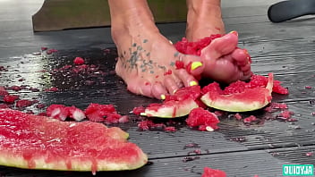 Preview 4 of Daughters To Sexy - Juicy Watermelon Crush Under My Feet
