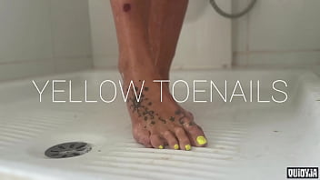 Preview 3 of Forced Tube Xxx - Wet &amp_ Wild - Shower Foot Indulgence