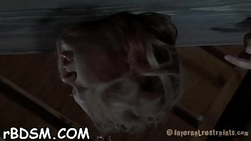 Preview 2 of Frankfurter Titten Anal - Gagged chick receives rough cunt playing from hangman