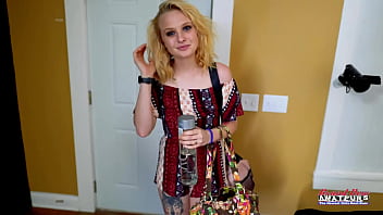 Preview 1 of Samanth Xnxx - Petite Blonde Cutie Bonnie Wolf Masturbates And Sucks A Hard Cock!