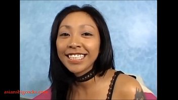 Preview 1 of Ddf Xl - HD cute teen asian pancake face gets huge massive giant monster cock and facial