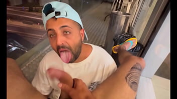 Preview 2 of Mom Son Xxx Video Indin - Middle Eastern big cock blowjob on the balcony