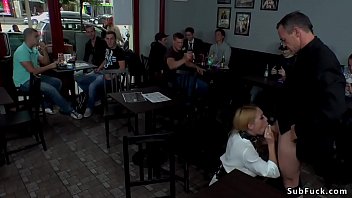 Preview 2 of Xnxx Video Anal - Huge tits slave gets dp in public bar