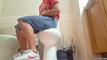 Preview 1 of Morra Anal Chilanga - Humping and rubbing my big cock in a friend&#039_s toilet seat - Cumshot
