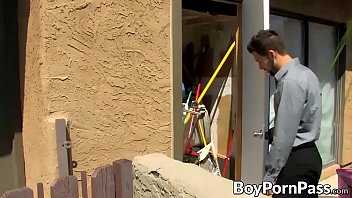 Preview 1 of Mom Afraid Son - Jock charms young gay into anal pounding before cumming