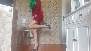 Preview 1 of Ebony Forced - hot sexy diaperde girl PEE into her sexy tight dress and into a b. diaper