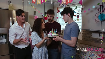 Preview 1 of Www Thzbt Com - Cute step Mother Gets All Dicks On Ass On Birthday - Liv Revamped,  Nade Nasty,  Nick Strokes
