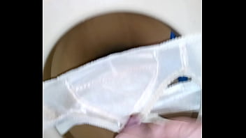 Preview 2 of 21 Cm Cock Gay - cum bra in toilet