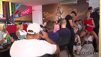 Preview 2 of Cah Sd - Euro slaves banged in group in public