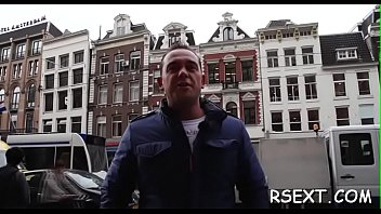 Preview 1 of Big Huge Tranny Mom - Aroused lad takes a travel in the amsterdam redlight district