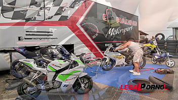 Preview 1 of Sani Lion Xxx Videos All - Horny biker girl Alice Wayne rides thick dick with wet pink and tight ass GP187