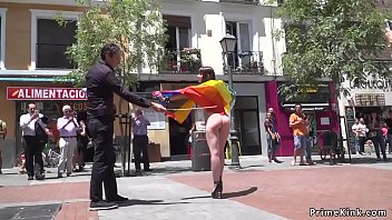 Preview 2 of Amber Rutty From Tanzania - Naked babe walked with huge dildo in public