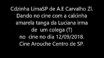 Preview 1 of 2019 Now Sex Usa - Cdzinha LimaSp Dando com a calcinha tanga amarela da Luciana irma do colega(T) no cine 12092018